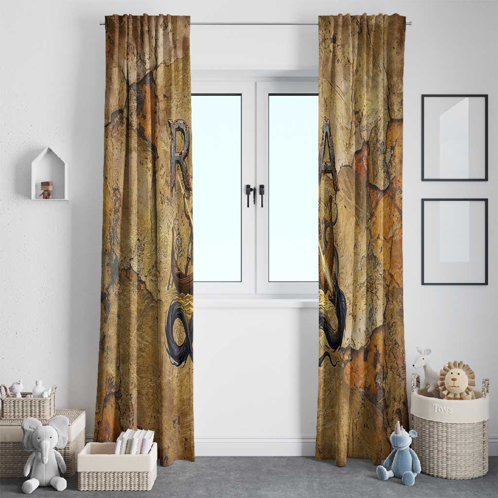Ra Egyptian Window Curtain Sun God Solar Disk Serpent Slayer Ancient Egyptian Boat of the Underworld