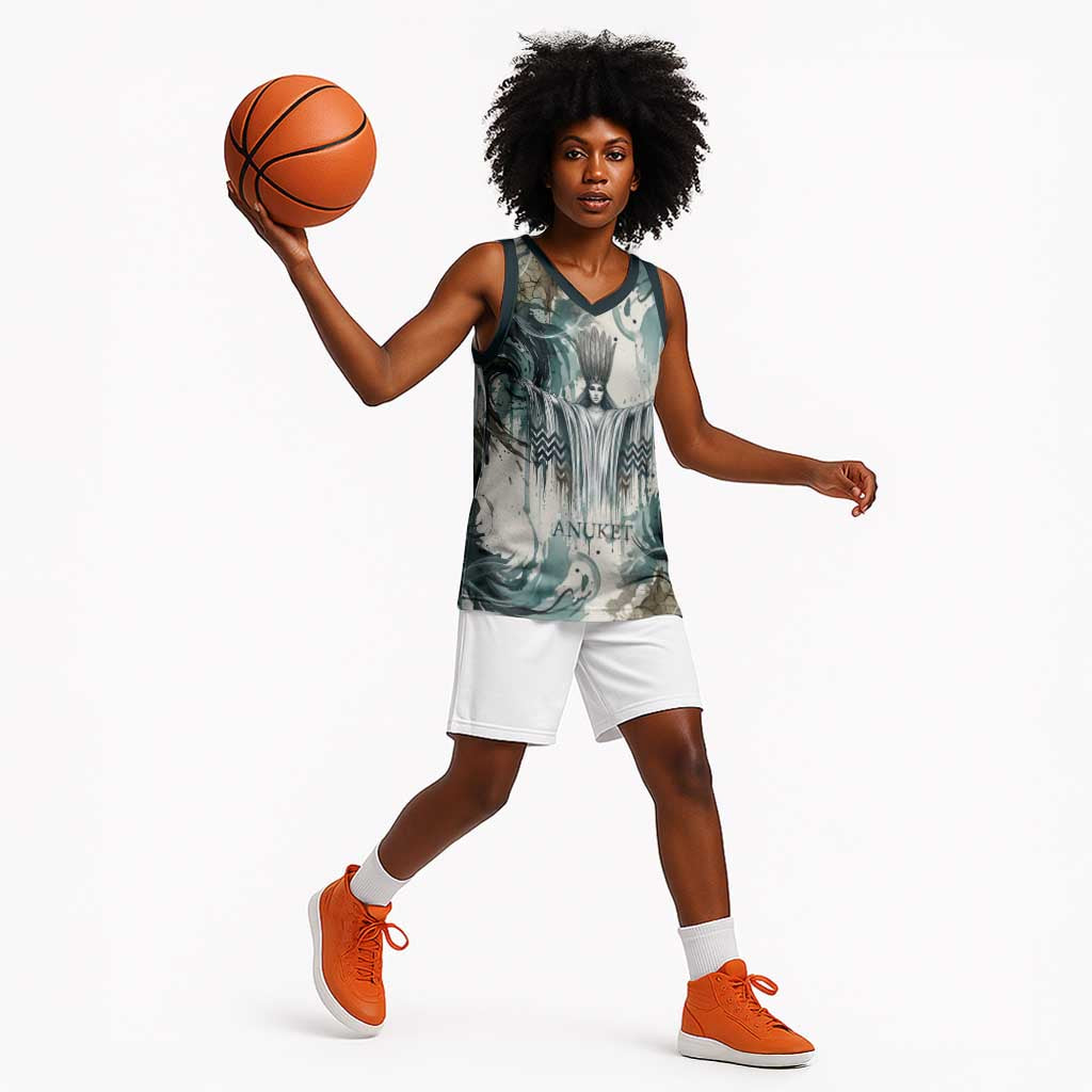Anuket Egyptian Basketball Jersey Goddess of the Nile Flowing Water Gazelle Spirit The Embracer