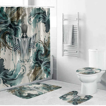 Anuket Egyptian Bathroom Set Goddess of the Nile Flowing Water Gazelle Spirit The Embracer