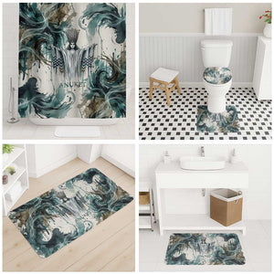 Anuket Egyptian Bathroom Set Goddess of the Nile Flowing Water Gazelle Spirit The Embracer