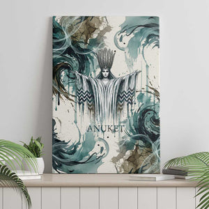 Anuket Egyptian Canvas Wall Art Goddess of the Nile Flowing Water Gazelle Spirit The Embracer