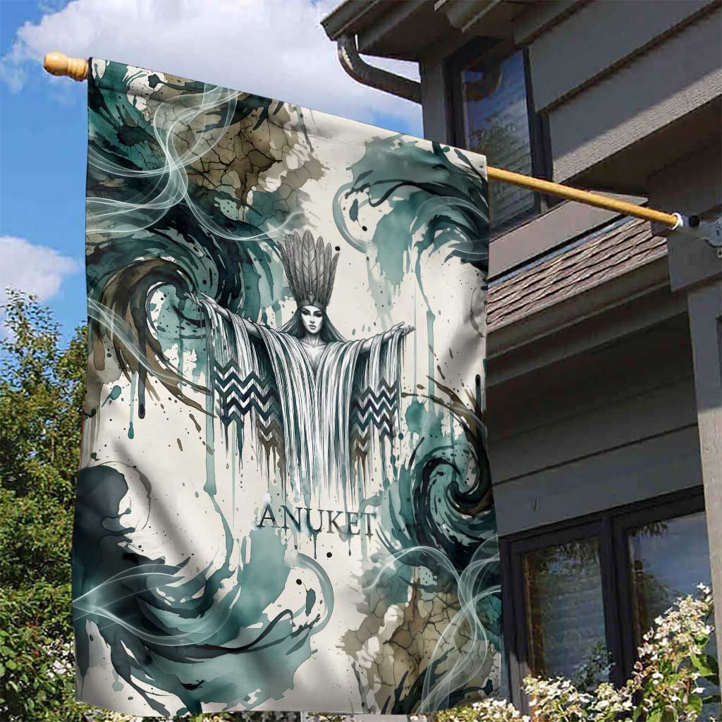 Anuket Egyptian Garden Flag Goddess of the Nile Flowing Water Gazelle Spirit The Embracer