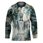 Anuket Egyptian Hockey Jersey Goddess of the Nile Flowing Water Gazelle Spirit The Embracer