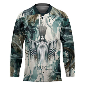 Anuket Egyptian Hockey Jersey Goddess of the Nile Flowing Water Gazelle Spirit The Embracer