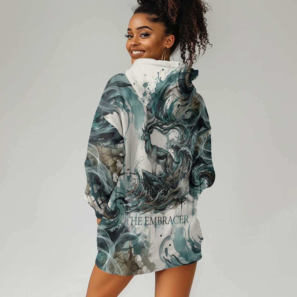 Anuket Egyptian Hoodie Dress Goddess of the Nile Flowing Water Gazelle Spirit The Embracer