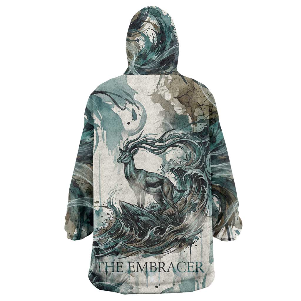 Anuket Egyptian Kid Wearable Blanket Hoodie Goddess of the Nile Flowing Water Gazelle Spirit The Embracer