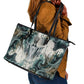 Anuket Egyptian Leather Tote Bag Goddess of the Nile Flowing Water Gazelle Spirit The Embracer