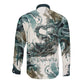 Anuket Egyptian Long Sleeve Button Shirt Goddess of the Nile Flowing Water Gazelle Spirit The Embracer