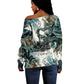 Anuket Egyptian Off Shoulder Sweater Goddess of the Nile Flowing Water Gazelle Spirit The Embracer