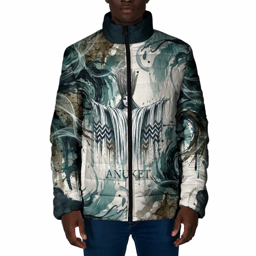 Anuket Egyptian Padded Jacket Goddess of the Nile Flowing Water Gazelle Spirit The Embracer