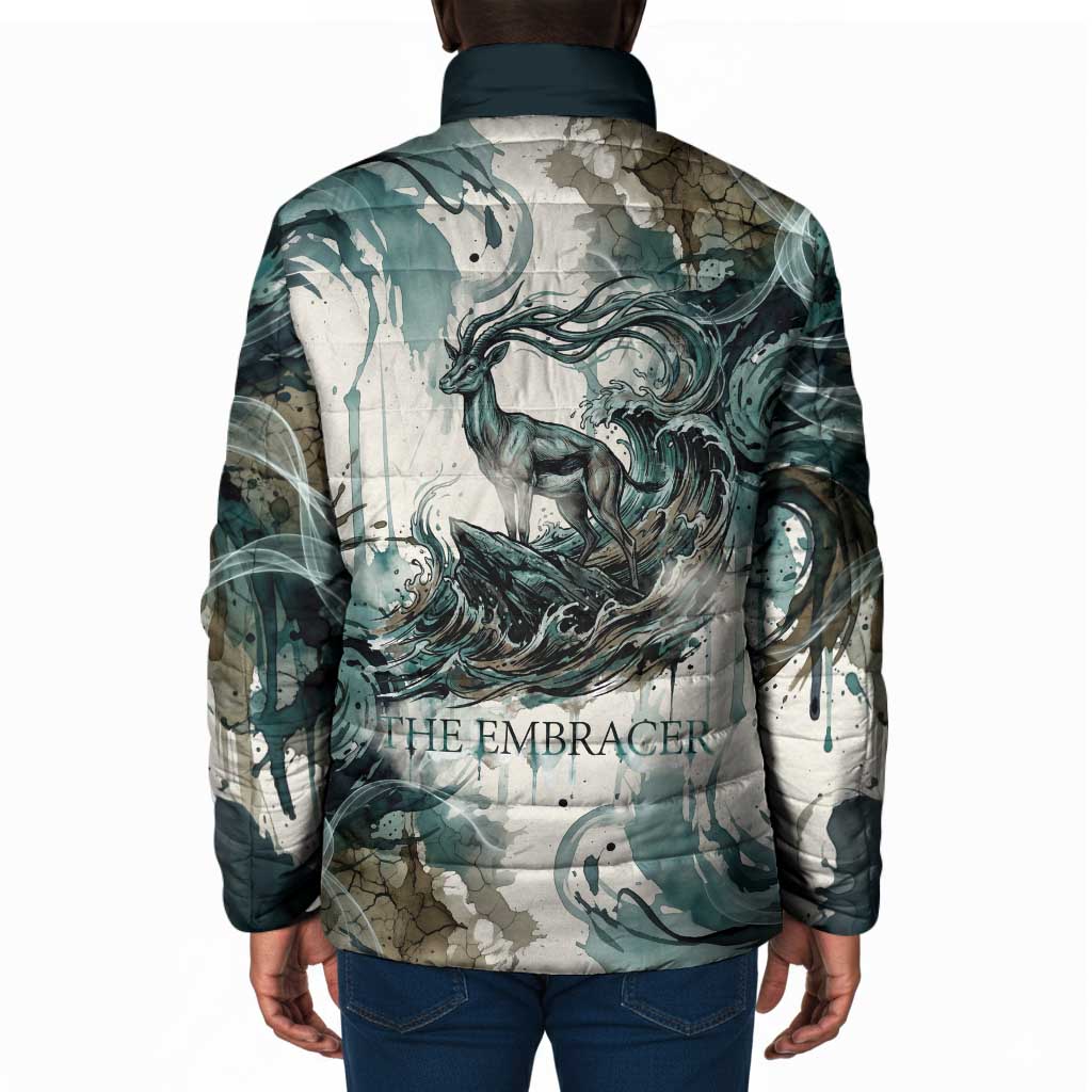 Anuket Egyptian Padded Jacket Goddess of the Nile Flowing Water Gazelle Spirit The Embracer