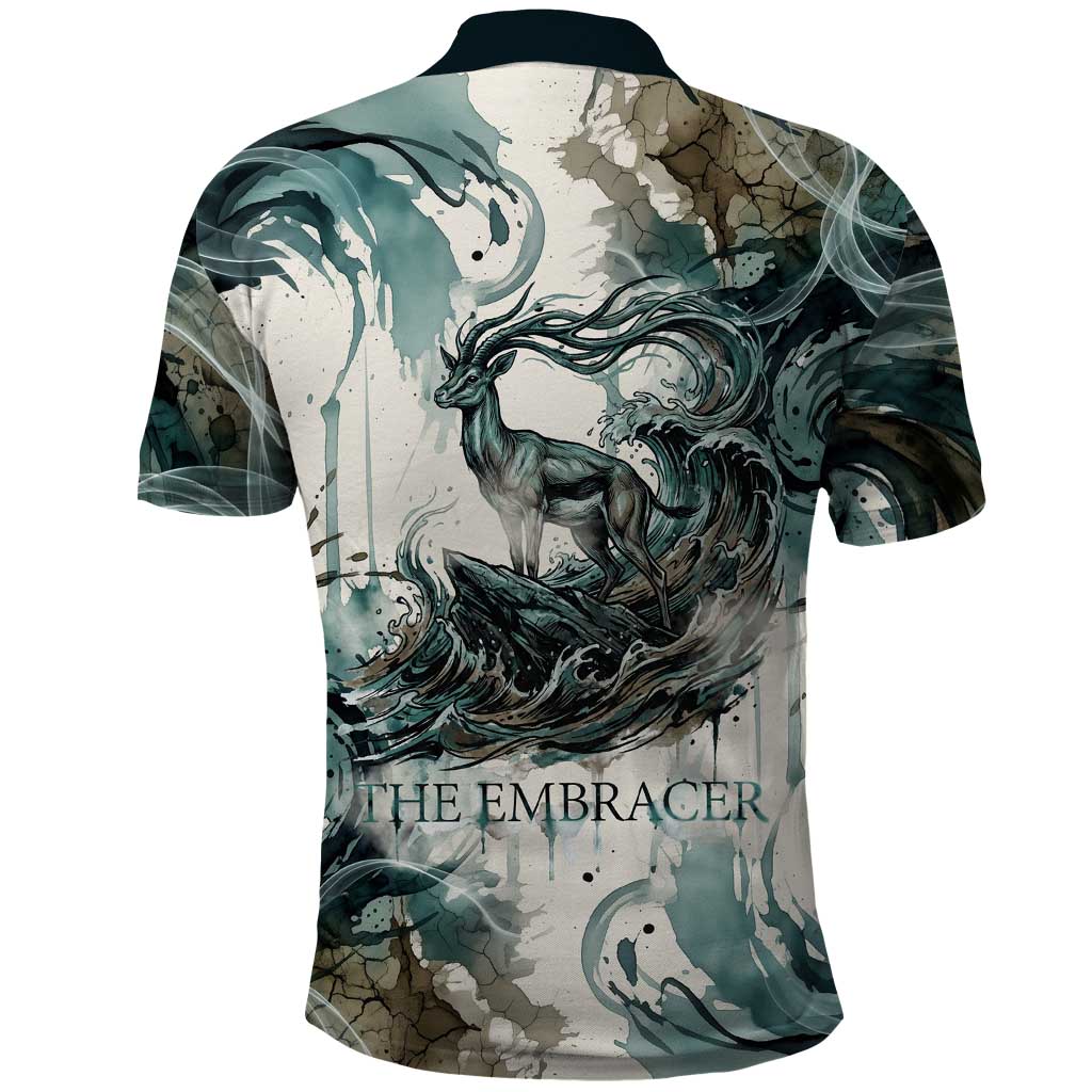 Anuket Egyptian Polo Shirt Goddess of the Nile Flowing Water Gazelle Spirit The Embracer