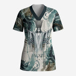 Anuket Egyptian Scrub Top Goddess of the Nile Flowing Water Gazelle Spirit The Embracer