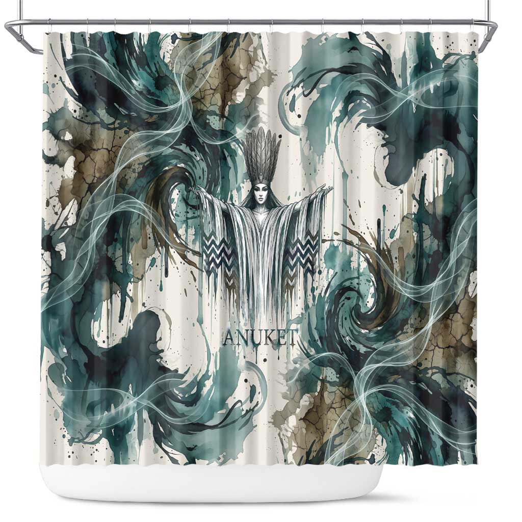 Anuket Egyptian Shower Curtain Goddess of the Nile Flowing Water Gazelle Spirit The Embracer
