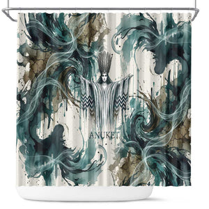 Anuket Egyptian Shower Curtain Goddess of the Nile Flowing Water Gazelle Spirit The Embracer