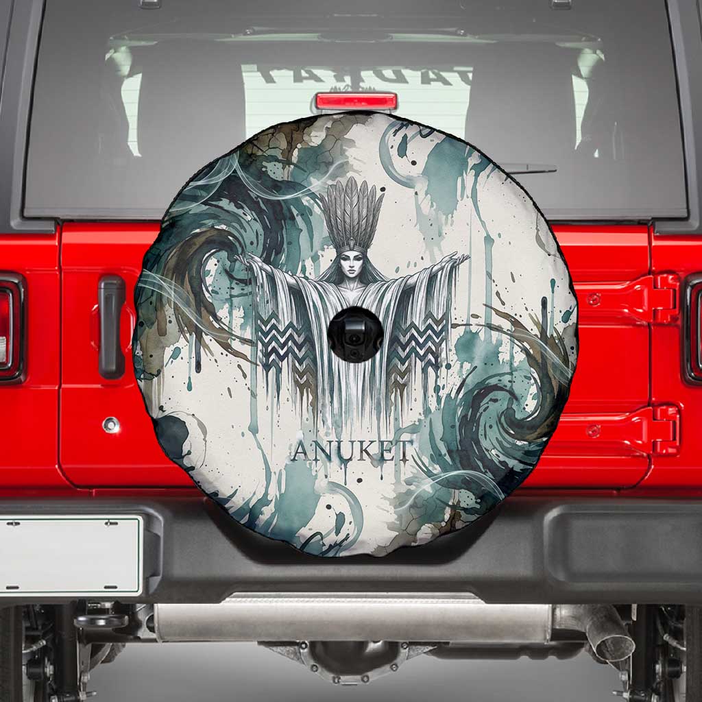 Anuket Egyptian Spare Tire Cover Goddess of the Nile Flowing Water Gazelle Spirit The Embracer