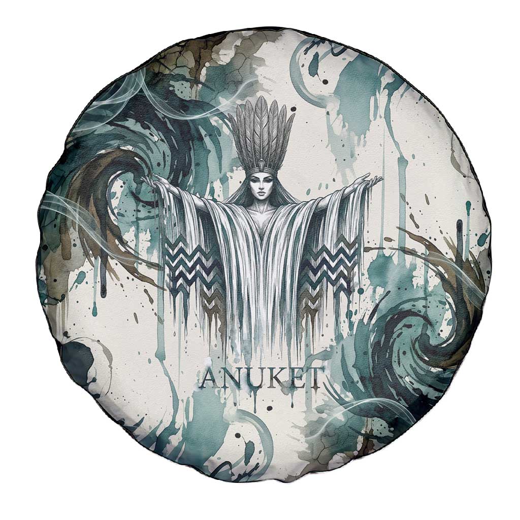 Anuket Egyptian Spare Tire Cover Goddess of the Nile Flowing Water Gazelle Spirit The Embracer