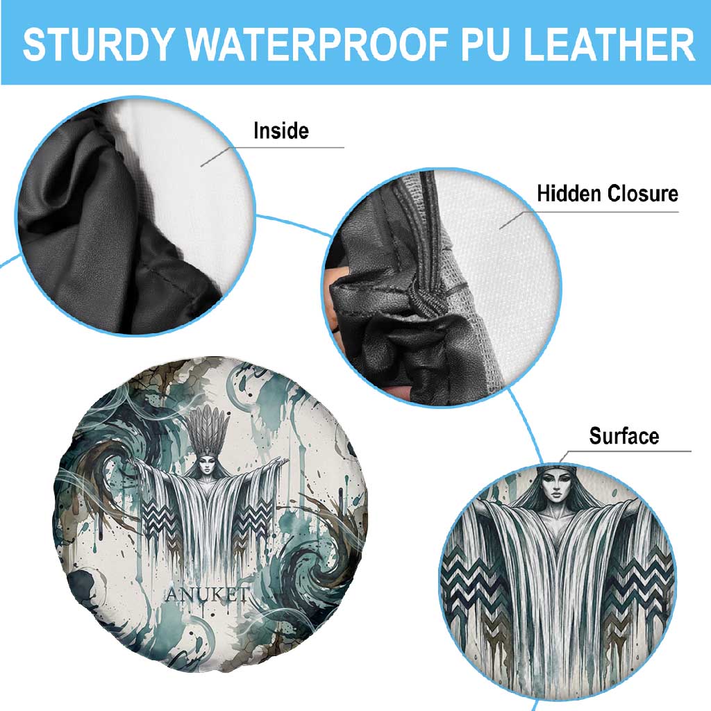 Anuket Egyptian Spare Tire Cover Goddess of the Nile Flowing Water Gazelle Spirit The Embracer