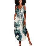 Anuket Egyptian Summer Maxi Dress Goddess of the Nile Flowing Water Gazelle Spirit The Embracer