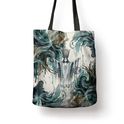 Anuket Egyptian Tote Bag Goddess of the Nile Flowing Water Gazelle Spirit The Embracer