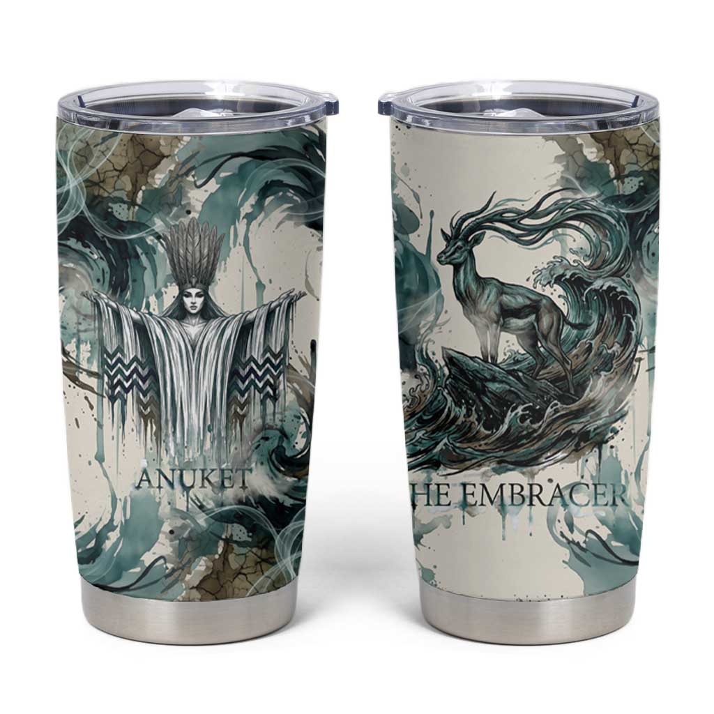 Anuket Egyptian Tumbler Cup Goddess of the Nile Flowing Water Gazelle Spirit The Embracer