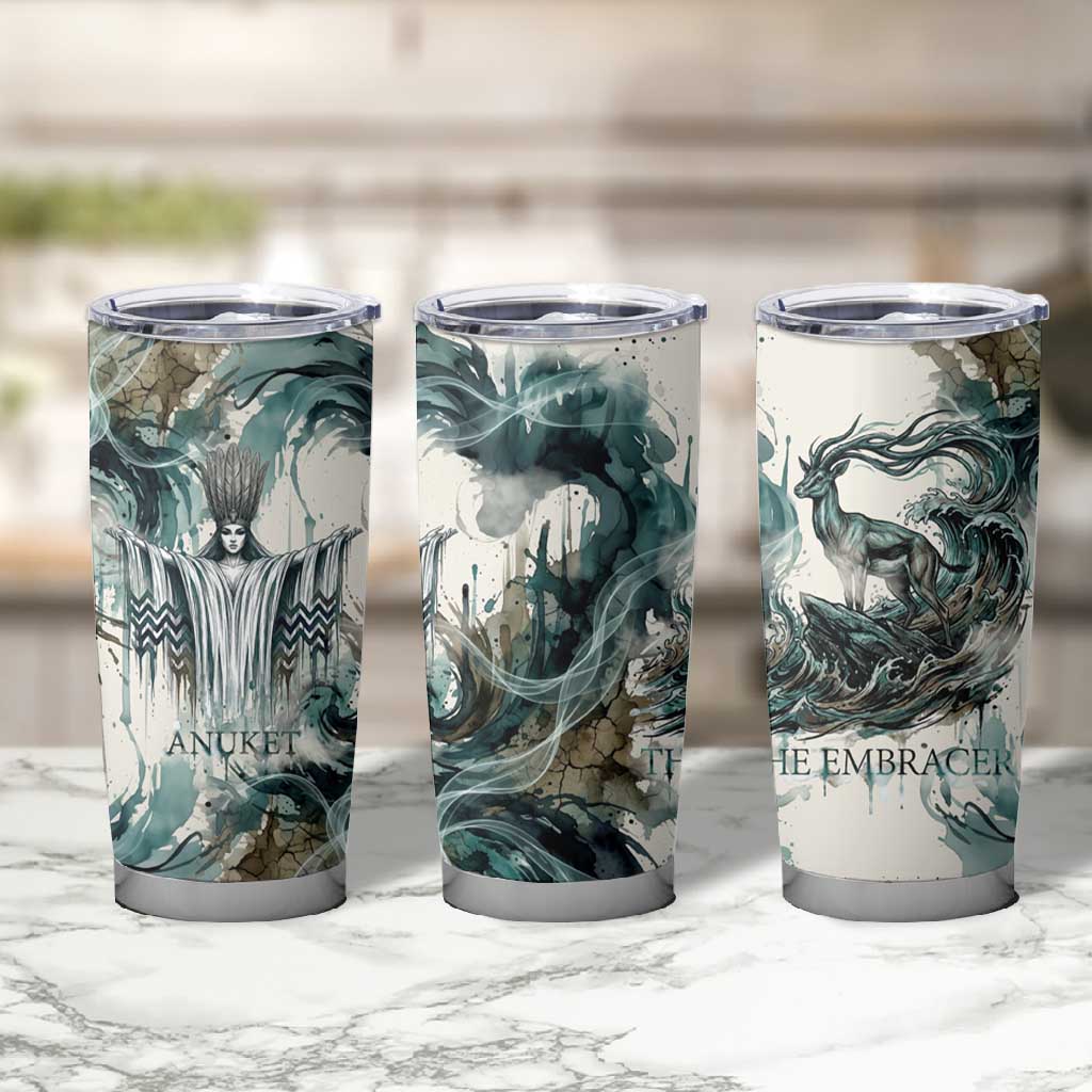 Anuket Egyptian Tumbler Cup Goddess of the Nile Flowing Water Gazelle Spirit The Embracer