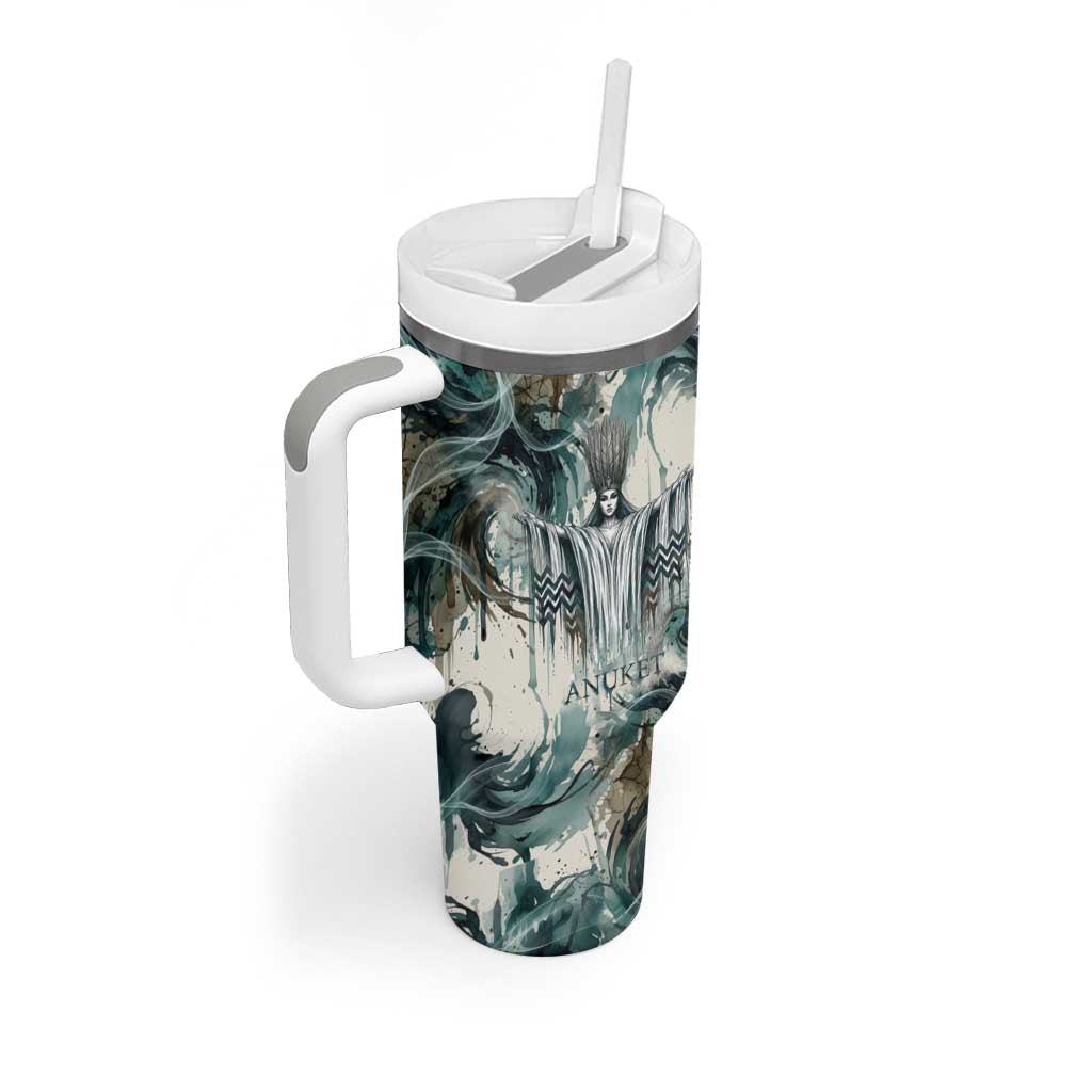 Anuket Egyptian Tumbler With Handle Goddess of the Nile Flowing Water Gazelle Spirit The Embracer