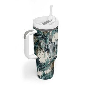 Anuket Egyptian Tumbler With Handle Goddess of the Nile Flowing Water Gazelle Spirit The Embracer