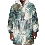 Anuket Egyptian Wearable Blanket Hoodie Goddess of the Nile Flowing Water Gazelle Spirit The Embracer