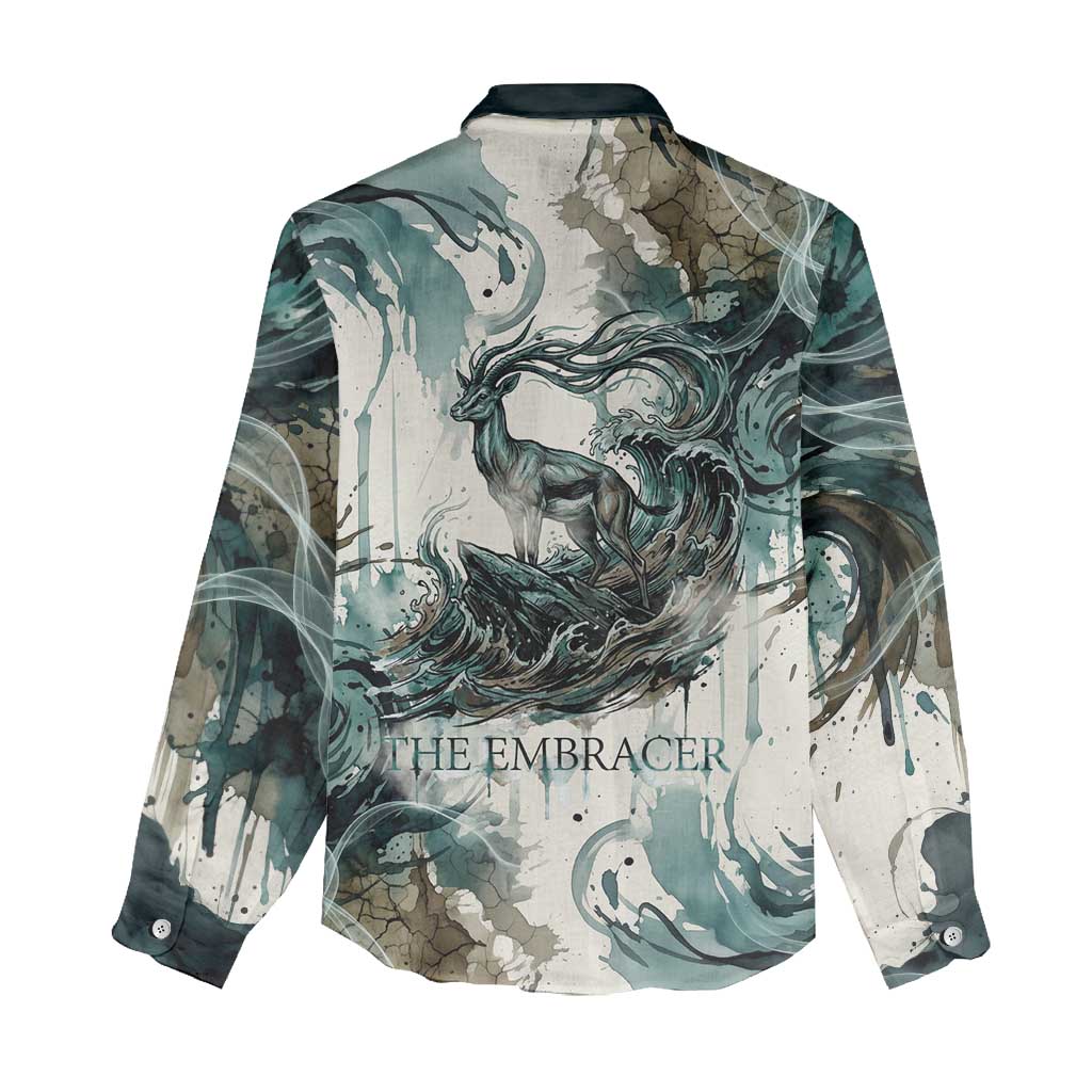 Anuket Egyptian Women Casual Shirt Goddess of the Nile Flowing Water Gazelle Spirit The Embracer