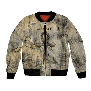 Anuket Bomber Jacket Egyptian Queen of the Cataracts Ankh Symbol