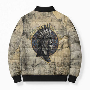 Anuket Bomber Puffer Jacket Egyptian Queen of the Cataracts Ankh Symbol