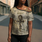 Anuket Cross Shoulder Shirt Egyptian Queen of the Cataracts Ankh Symbol