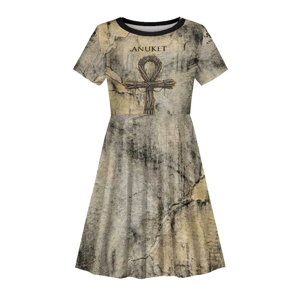 Anuket Kid Short Sleeve Dress Egyptian Queen of the Cataracts Ankh Symbol