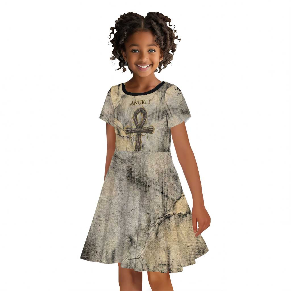 Anuket Kid Short Sleeve Dress Egyptian Queen of the Cataracts Ankh Symbol