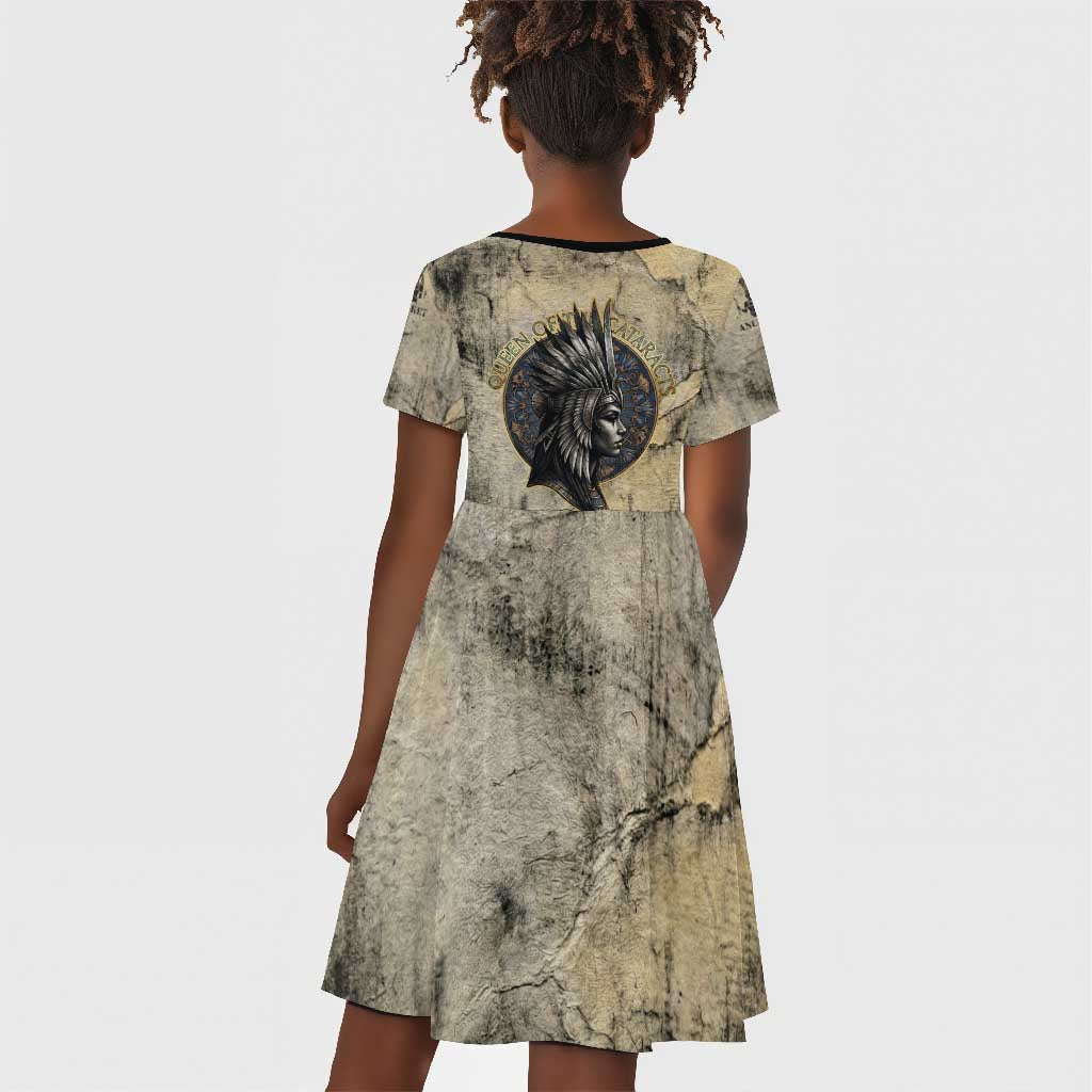 Anuket Kid Short Sleeve Dress Egyptian Queen of the Cataracts Ankh Symbol