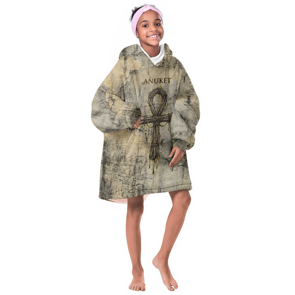 Anuket Kid Wearable Blanket Hoodie Egyptian Queen of the Cataracts Ankh Symbol