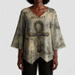 Anuket Kimono Sleeve Blouse Egyptian Queen of the Cataracts Ankh Symbol