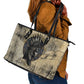 Anuket Leather Tote Bag Egyptian Queen of the Cataracts Ankh Symbol