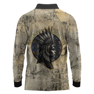 Anuket Long Sleeve Polo Shirt Egyptian Queen of the Cataracts Ankh Symbol