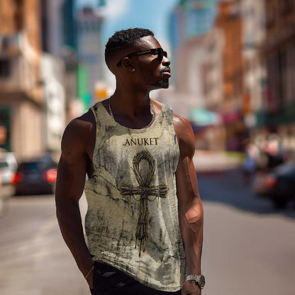 Anuket Men Tank Top Egyptian Queen of the Cataracts Ankh Symbol