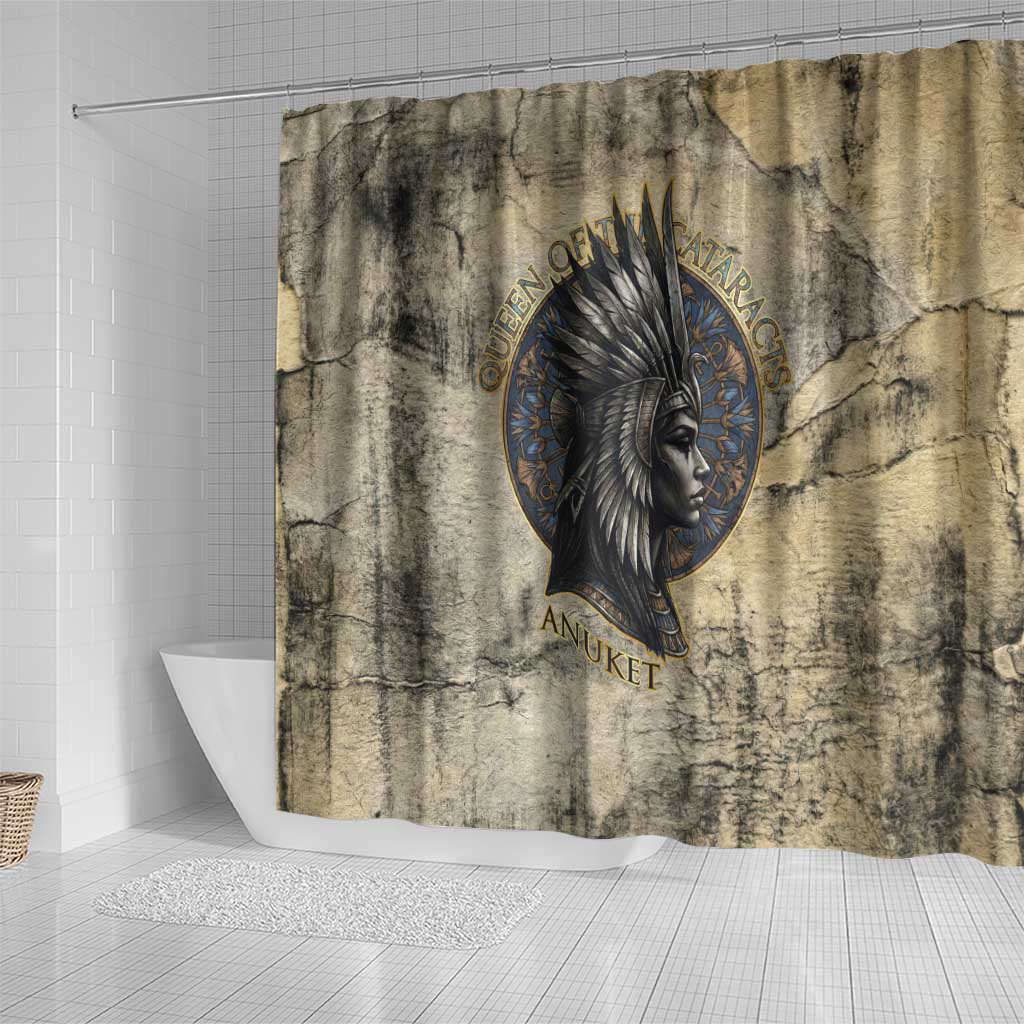 Anuket Shower Curtain Egyptian Queen of the Cataracts Ankh Symbol