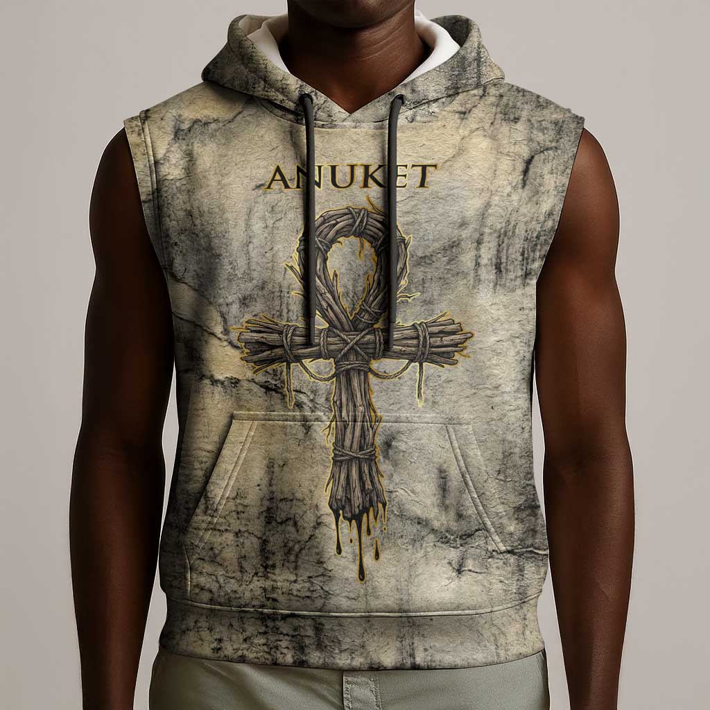 Anuket Sleeveless Hoodie Egyptian Queen of the Cataracts Ankh Symbol