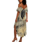 Anuket Summer Maxi Dress Egyptian Queen of the Cataracts Ankh Symbol