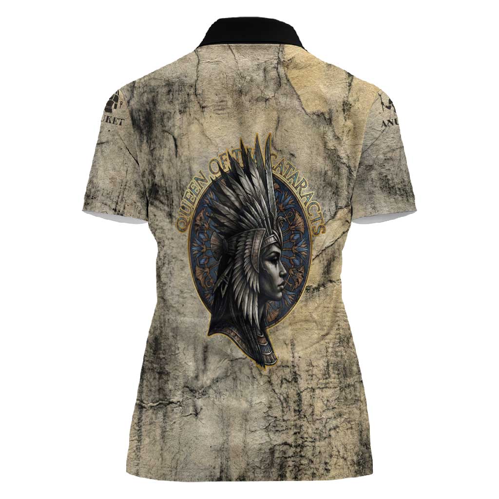 Anuket Women Polo Shirt Egyptian Queen of the Cataracts Ankh Symbol