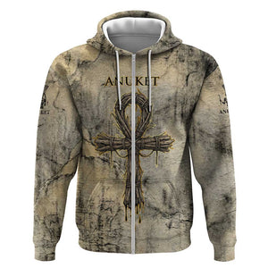 Anuket Zip Hoodie Egyptian Queen of the Cataracts Ankh Symbol