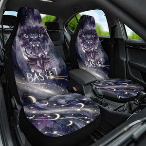 Bastet Egyptian Car Seat Cover Cat Goddess Cosmic Protector Moon Magic Night Sky