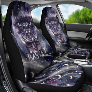 Bastet Egyptian Car Seat Cover Cat Goddess Cosmic Protector Moon Magic Night Sky