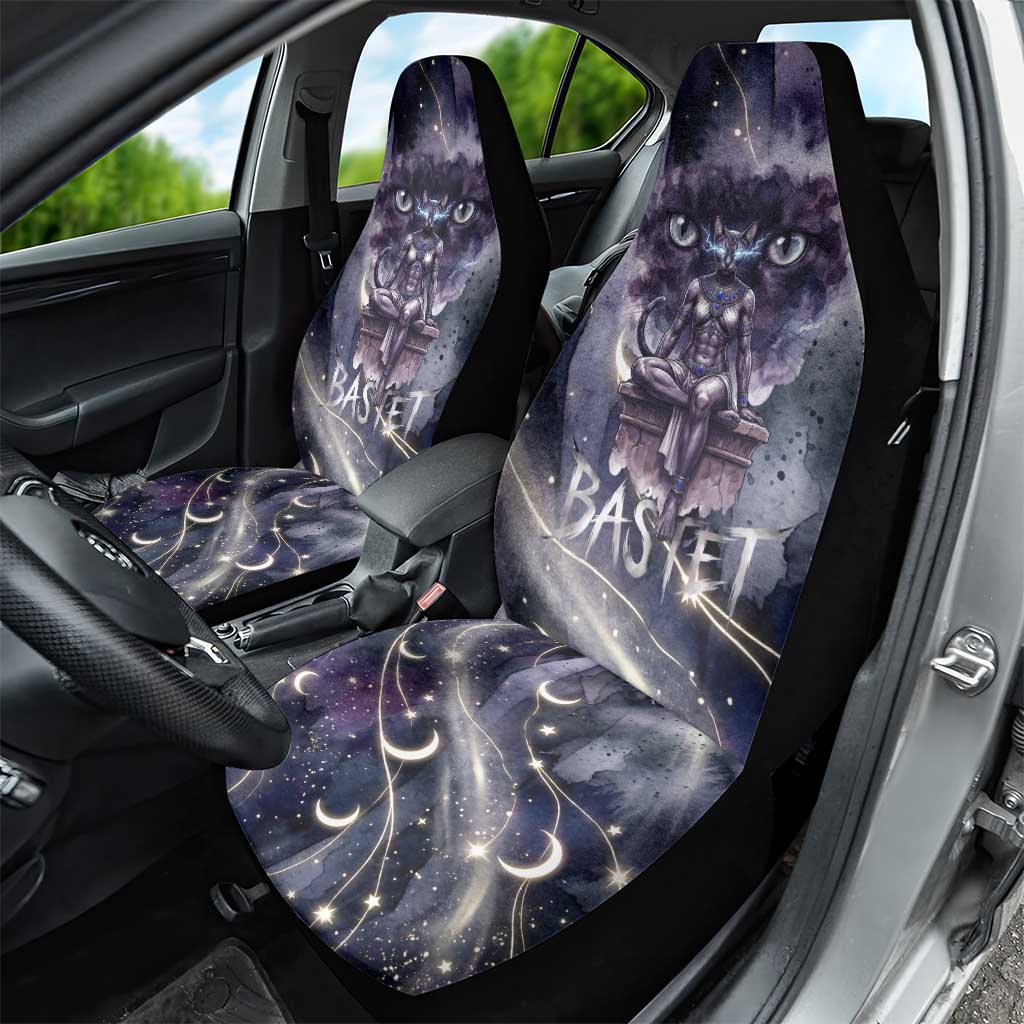 Bastet Egyptian Car Seat Cover Cat Goddess Cosmic Protector Moon Magic Night Sky