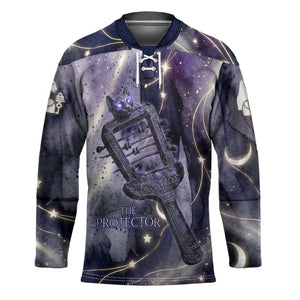 Bastet Egyptian Hockey Jersey Cat Goddess Cosmic Protector Moon Magic Night Sky
